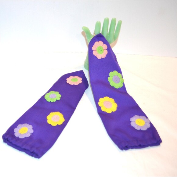 1960 Vintage Gloves Flower Power for Dance Costume Baton & More - Picture 1 of 5